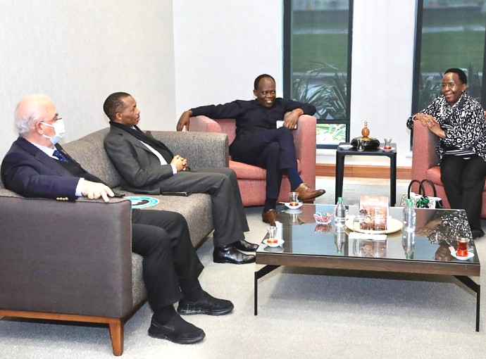 Ambassador Kiondo when arriving at the opening ceremony of the Compass Showroom.