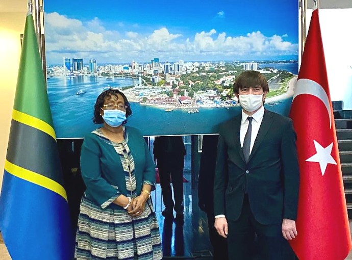 H.E Prof. Elizabeth Kiondo together with H.E Dr. Mehmet Güllüoğlu at the Embassy