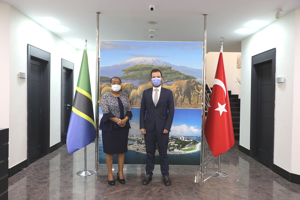 H.E Ambassador Prof Kiondo along with Mr. Pamuk at the Embassy in Ankara