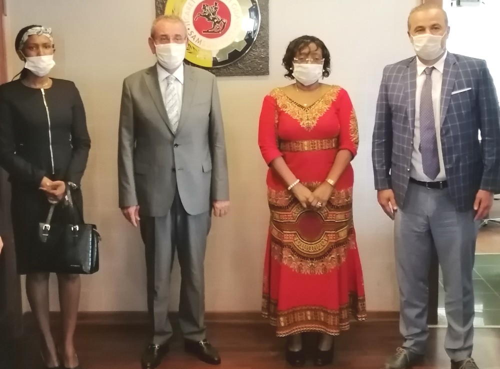 Ambassador Kiondo along with the President of Samsun Chamber of Commerce & Industry Mr. Murzıoğlu (left from Ambassador) and members.
