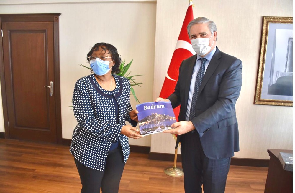 Ambassador Prof. Kiondo together with the District Governor of Bodrum Mr. Yılmaz at Governor's office.
