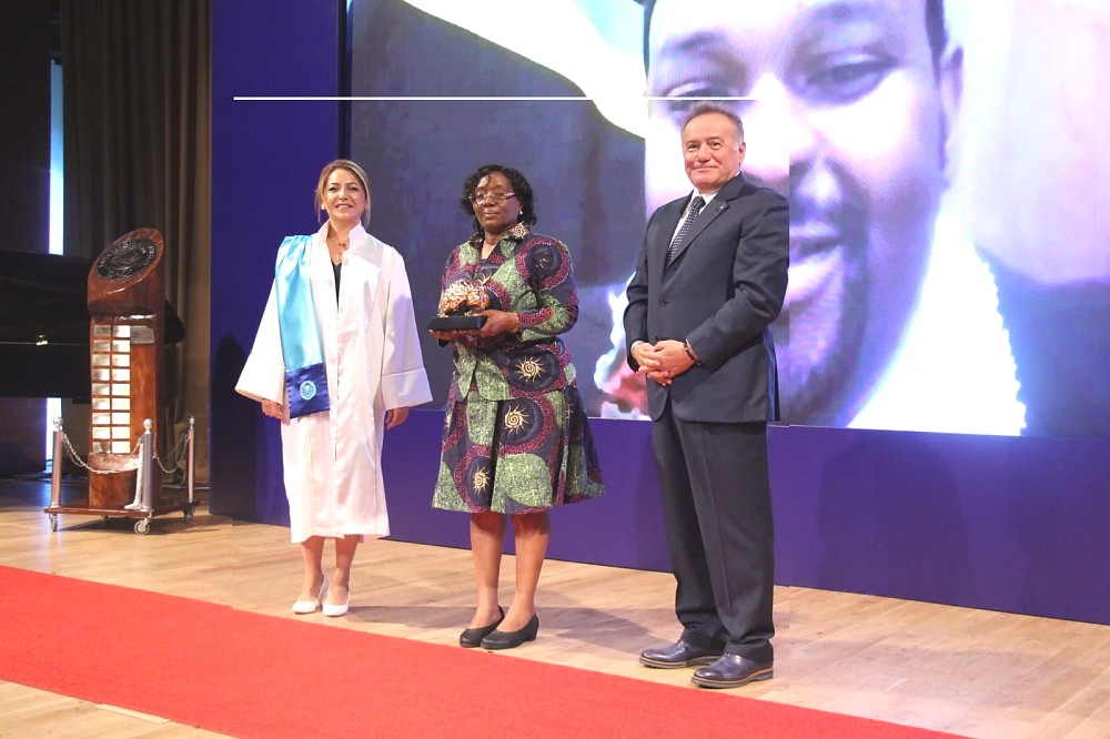 Abassador Kiondo together with Prof. Dr. Sirin Oran and Founder and Chairman Mr. Enver Yucel.