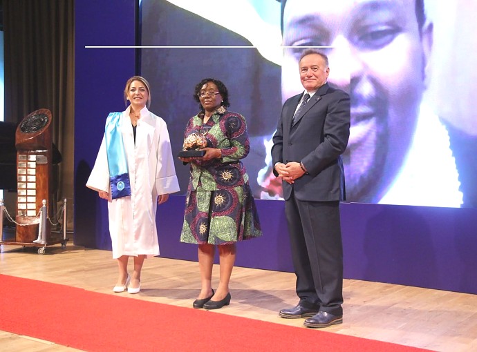 Abassador Kiondo together with Prof. Dr. Sirin Oran and Founder and Chairman Mr. Enver Yucel.