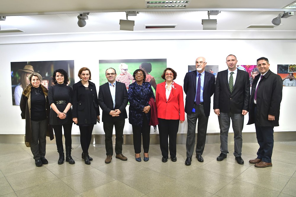 Ambassador (at the middle) attended the photo exhibition on Albino in Tanzania at Istanbul culture University.(Right from Ambassador is Mr. Bünyamin Aygün the Director of photograph and from the left is Vice Rector Prof. Dr. Nihal on March 10, 2020.