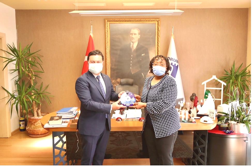 H.E Prof.Kiondo along with the Mayor of Bodrum Mr. Aras at Mayor's office.
