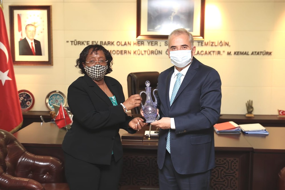 H.E Prof. Kiondo along with the Governor of Denizli Mr.   Atıak at Governor's office, Denizli.