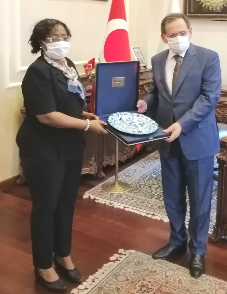 Ambassador Kiondo with the Mayor of Samsun Mr. Mustafa Demir.