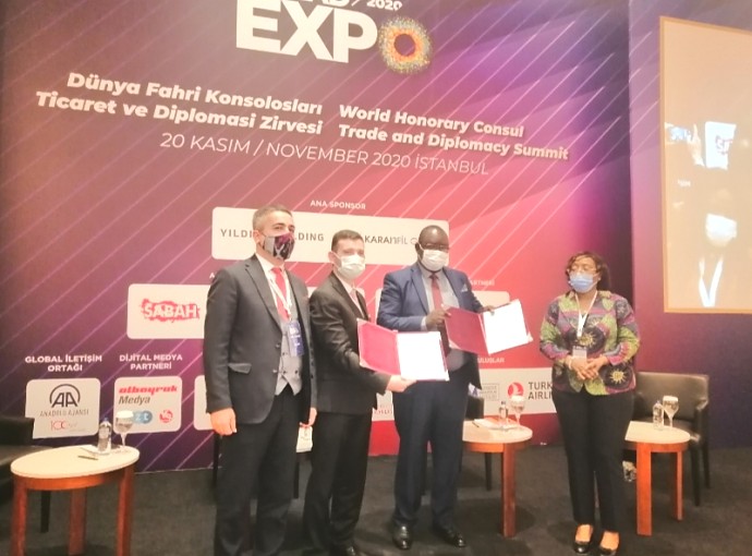 H.E Prof. Kiondo along with Mr. Koyi-TCCIA and Mr. Güvercin-MUSIAD during MUSIAD-TCCIA MoU signing ceremony at Istanbul.