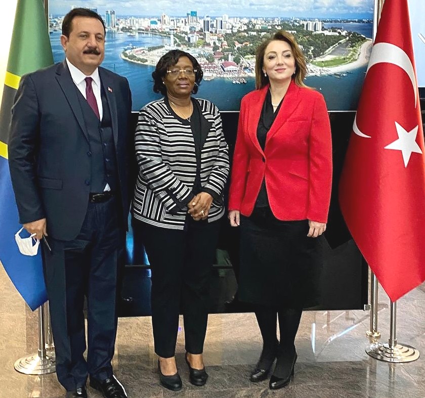 H.E Kiondo along with ULUSKON Chairwomen Ms. Atasoy and Board member Mr. Kıran at the Embassy.