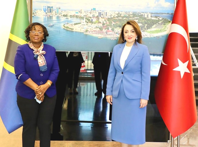 H.E Prof. Elizabeth Kiondo with ULUSKON Chairwomen Ms. Atasoy at the Embassy.