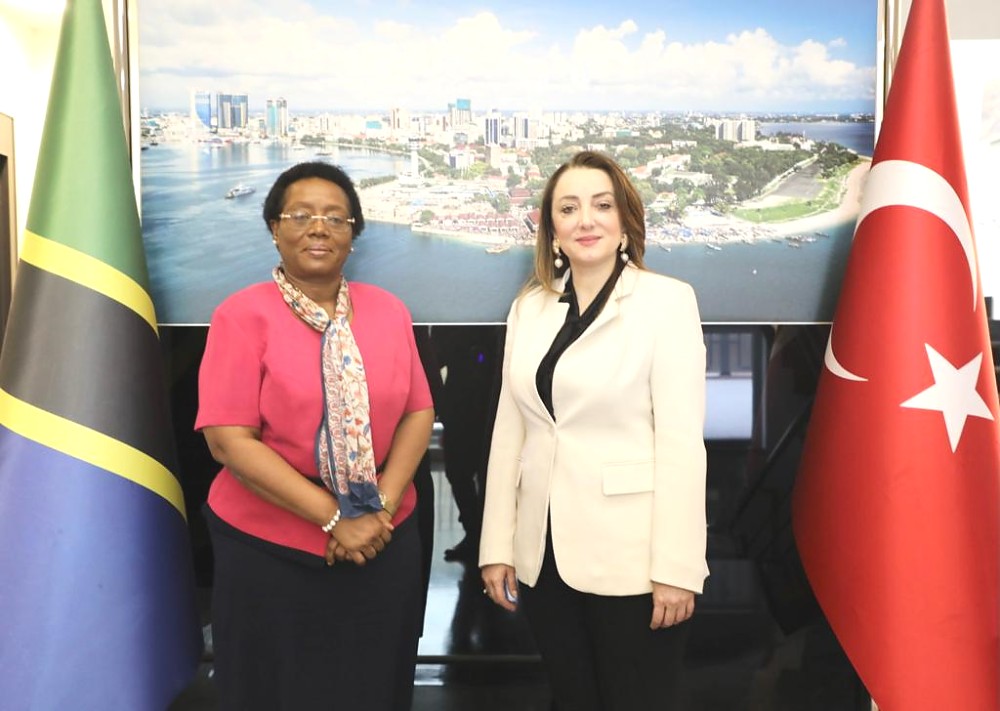Ambassador Prof. Kiondo with ULUSKON Chairwomen Ms. Atasoy at the Embassy.