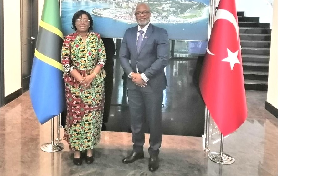 H.E Prof. Elizabeth Kiondo together with H.E Mohammed Kaisamba at Tanzania's Embassy in Ankara.