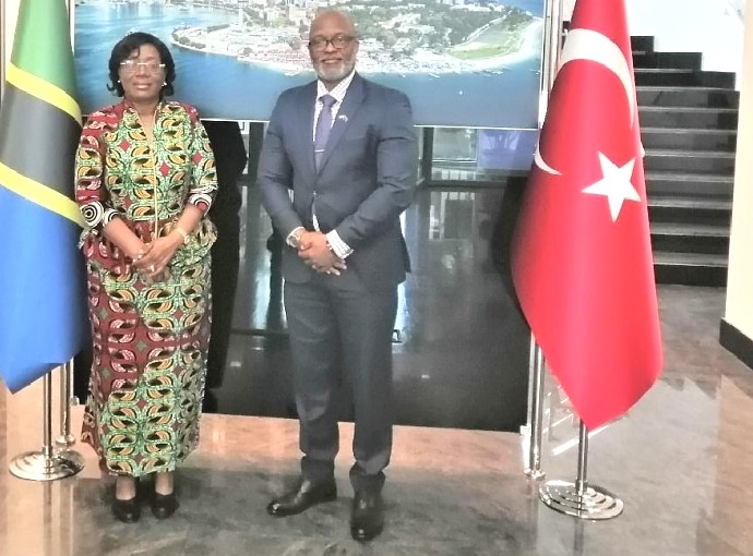 H.E Prof. Elizabeth Kiondo together with H.E Mohammed Kaisamba at Tanzania's Embassy in Ankara.