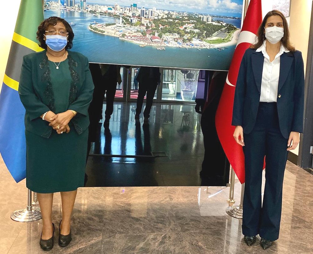 H.E Prof. Elizabeth Kiondo along with H.E Angêle Da Cruz at Tanzania Embassy in Ankara.