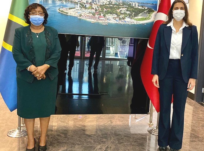 H.E Prof. Elizabeth Kiondo along with H.E Angêle Da Cruz at Tanzania Embassy in Ankara.