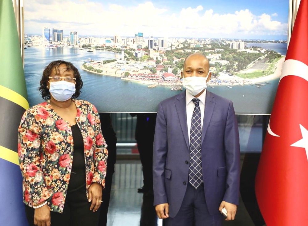 H.E Prof. Elizabeth Kiondo together with Mr. Ranamane at the Embassy.